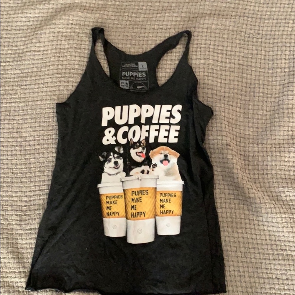 puppies and coffee tank top!